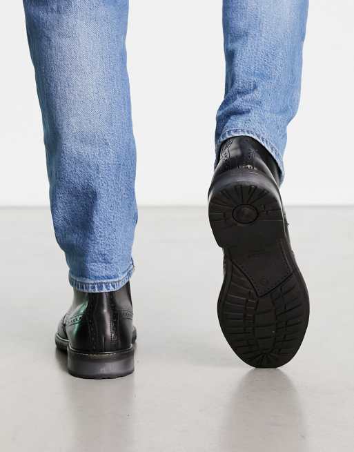 Dune London casual brogue boots in black, 3 of 4