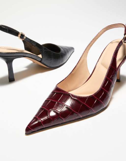 Dune London Celise slingbacks in burgundy, 2 of 5