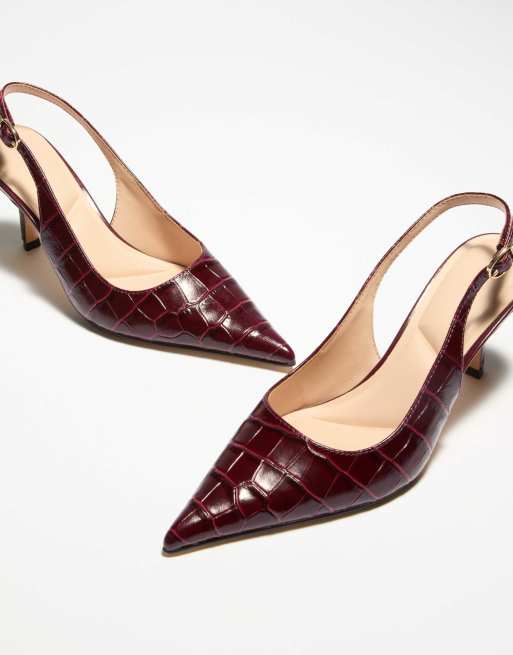 Dune London Celise slingbacks in burgundy, 4 of 5