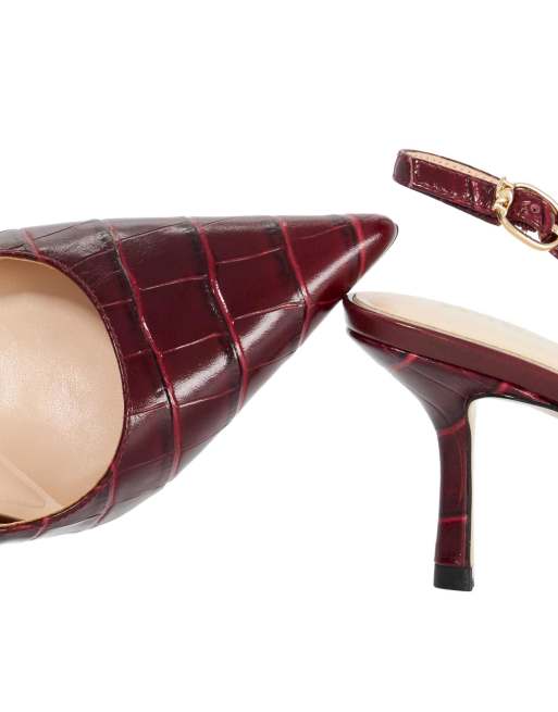 Dune London Celise slingbacks in burgundy, 5 of 5