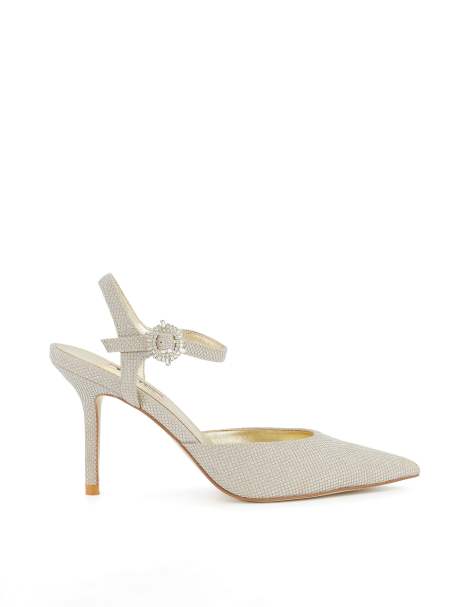 Dune London Channel heels shoe in gold - view 1
