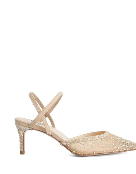 Dune London Charismatic slingbacks in blush - view 1