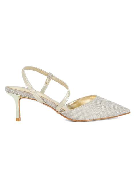 Dune London Charming court shoes in gold - view 1