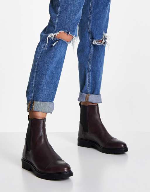 Dune burgundy ankle boots on sale