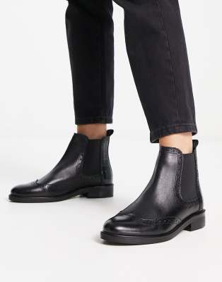 Dune London - Chelsea-Stiefel im Budapester-Stil in Schwarz-Black