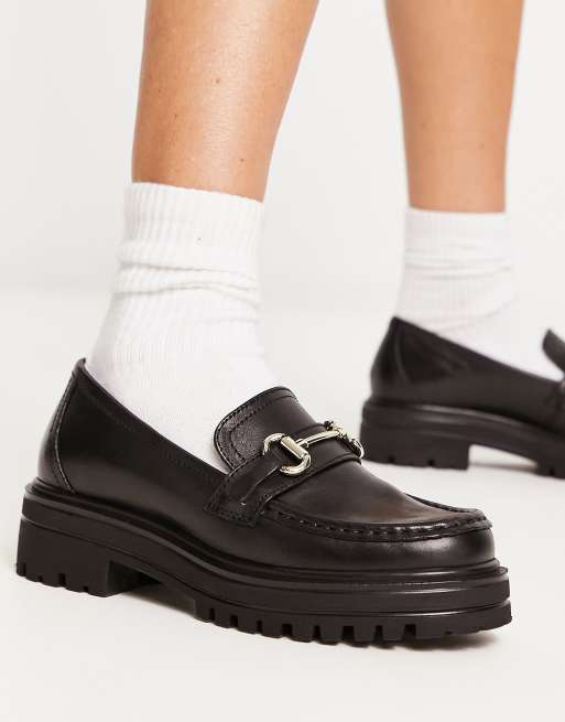 Dune London - Chunky sorte loafers med metalspænde , 3 af 4