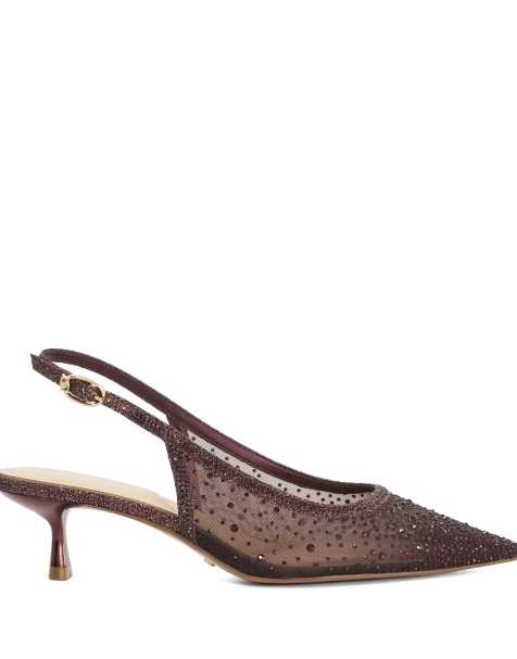 Dune London Cirelle slingbacks in burgundy - view 1