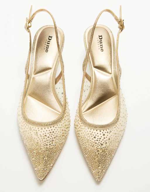 Dune London Cirelle slingbacks in gold, 4 of 4