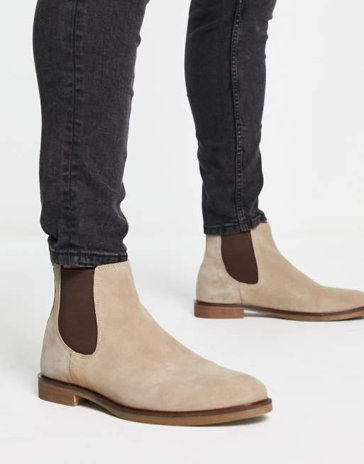 Dune – London Clan – Brungrå chelseaboots i läder 