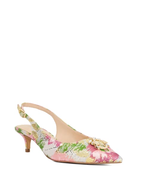 Dune London Context slingback heels in pink - view 1