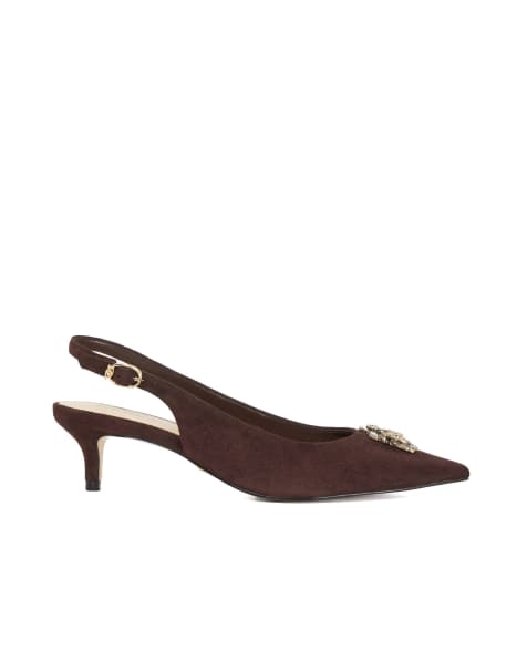 Dune London Context slingbacks in brown - view 1