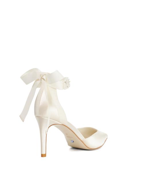 Dune London Corsages court shoes in ivory, 3 of 4