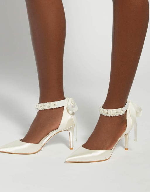 Dune London Corsages court shoes in ivory, 4 of 4