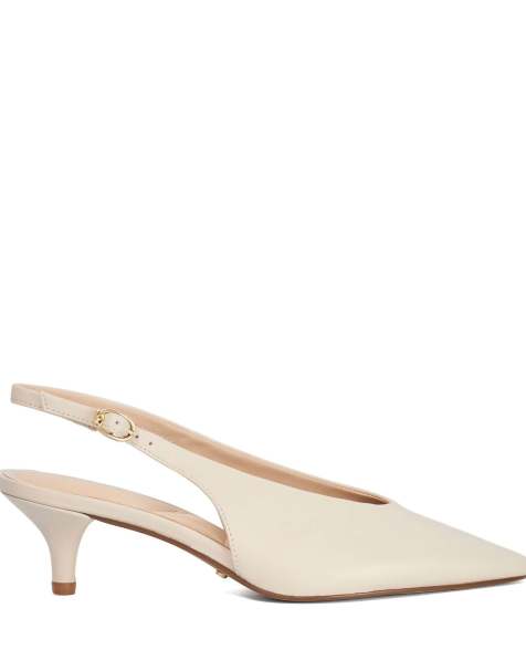 Dune London Crediblity slingbacks in ecru - view 1
