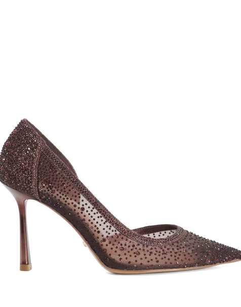 Dune London Cristelle court shoes in burgundy - view 1