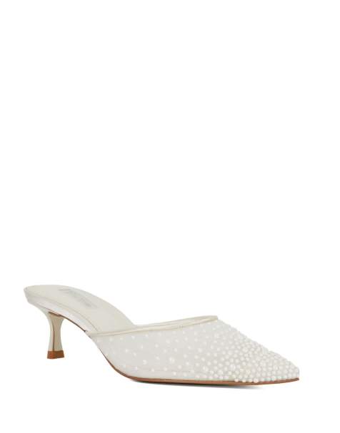 Dune London Cuddling mules shoe  in ivory - view 1