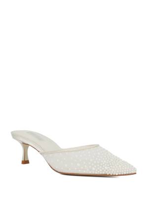 Dune London Cuddling mules shoe  in ivory