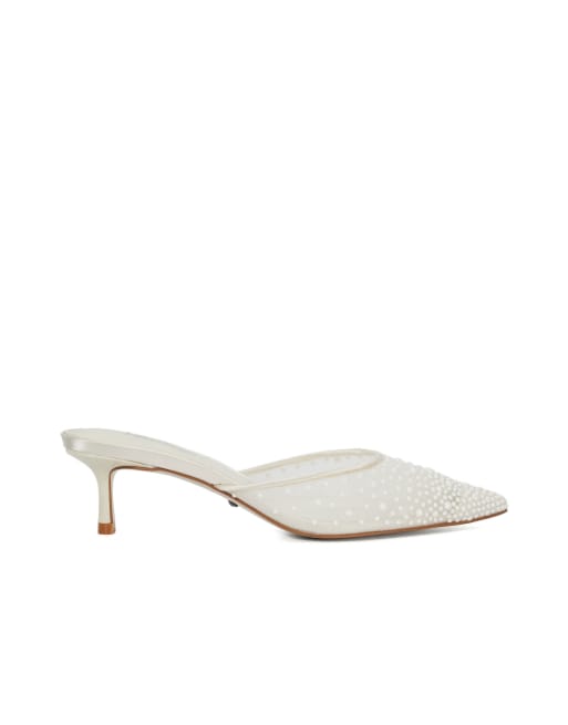 Dune London Cuddling mules shoe in ivory ASOS
