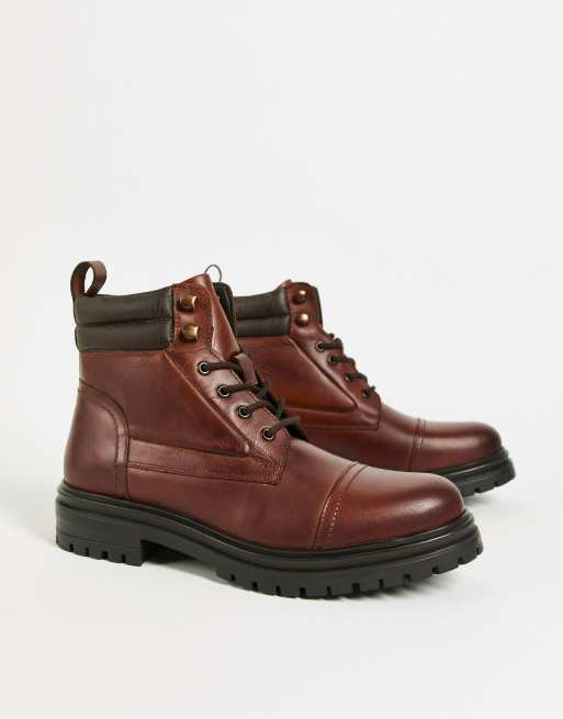Dune London - Cyd - Bottes en cuir à lacets - Fauve 