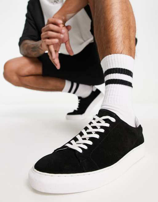 Dune London – Czarno-białe buty sportowe ze skóry – BLACK