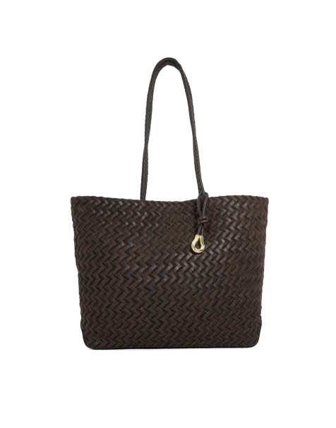 Dune London Daxon tote bag in dark brown - view 1