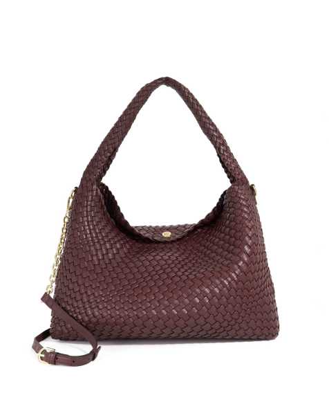 Dune London Deliberate l shoulder bag in burgundy - view 1