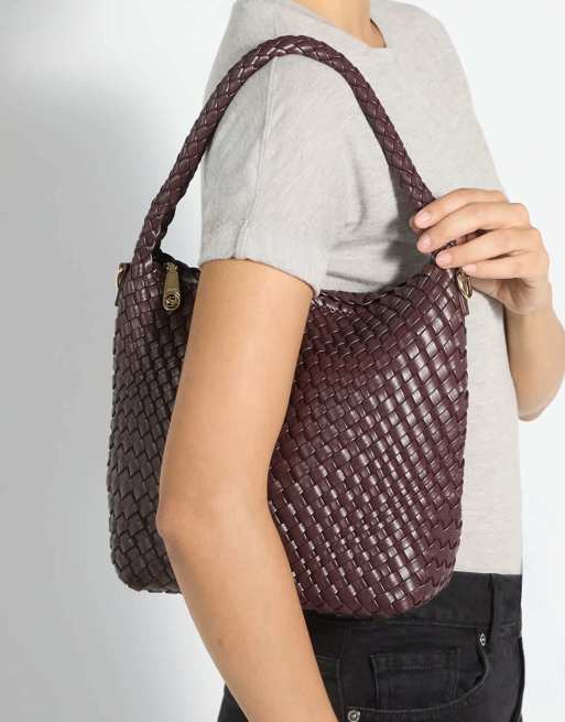 Dune London Deliberate m tote bag in burgundy, 4 of 5