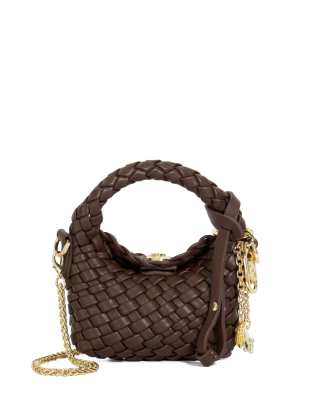 Dune London Deliberate xs micro bag in dark brown | ASOS