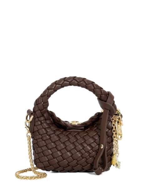 Dune London Deliberate xs micro bag in dark brown - view 1