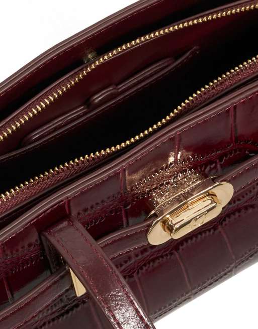 Dune London Depend tote bag in burgundy, 2 of 4