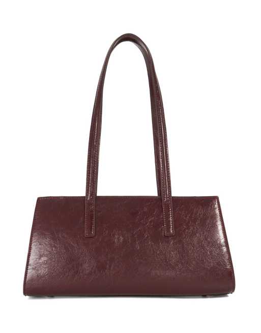 Dune London Depend tote bag in burgundy, 3 of 4