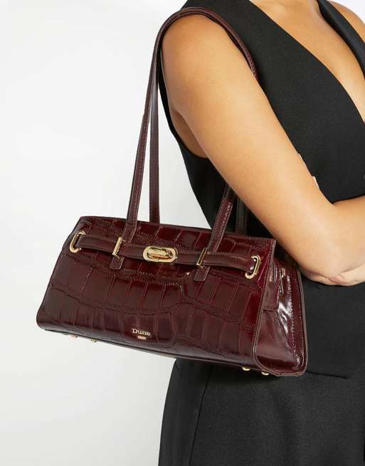 Dune London Depend tote bag in burgundy, 4 of 4