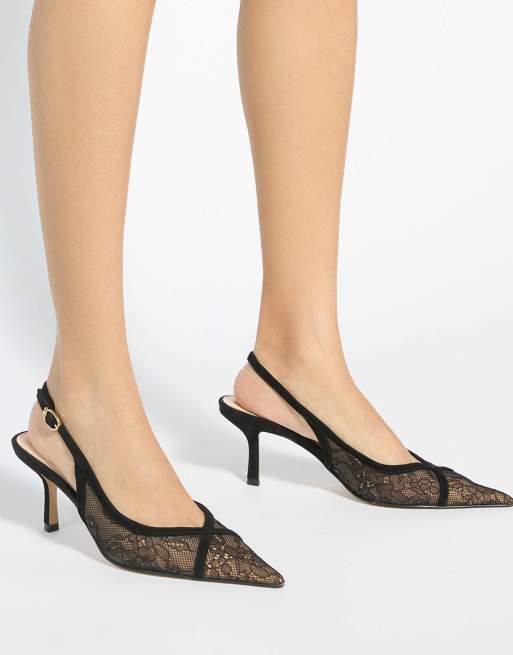 Dune London Devinity slingbacks in black, 3 of 5