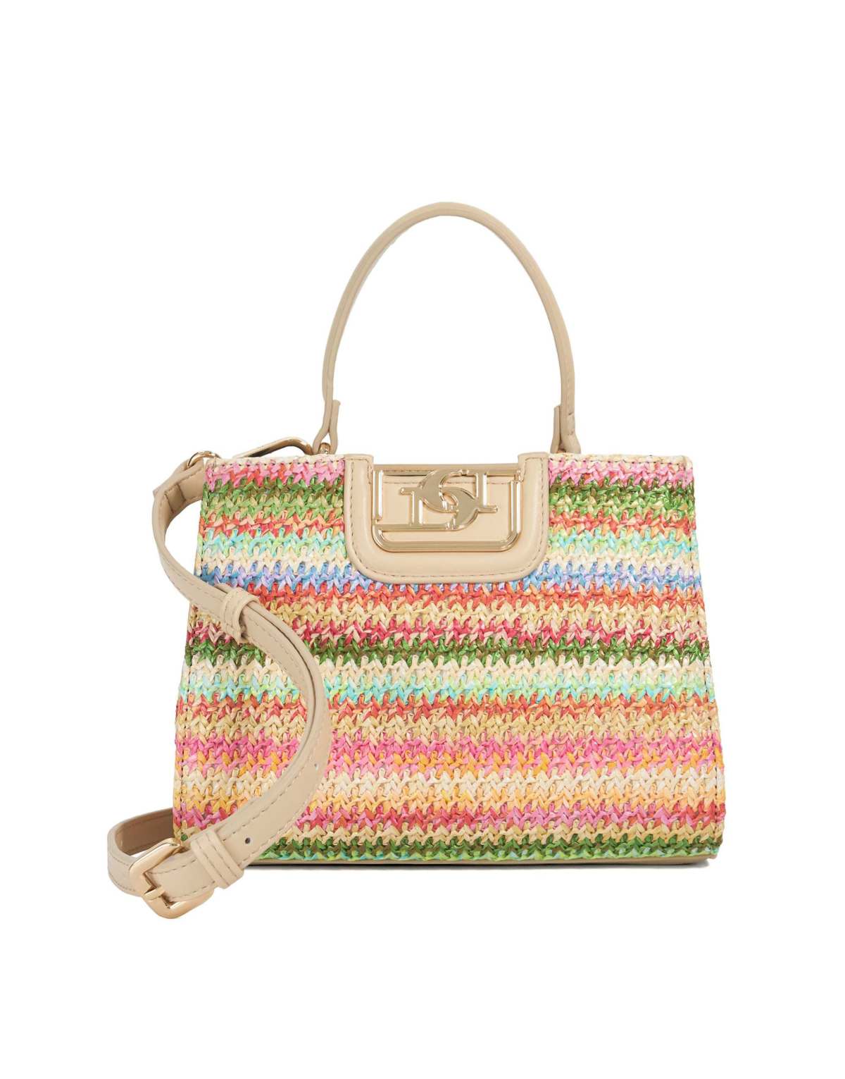 Dune London Dilly raffia bag in multi