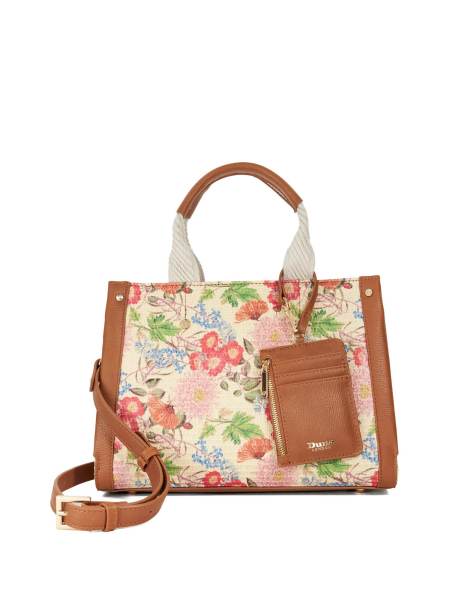 Dune London Dinky dialect grab bag in multi raffia - view 1