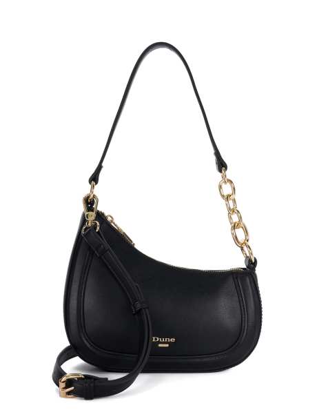 Dune London Direction saddle bag in black - view 1