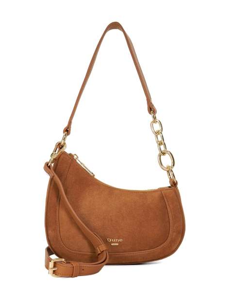 Dune London Direction saddle bag in tan - view 1