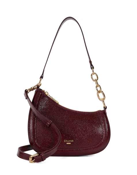 Dune London Direction saddle shoulder bag in berry - view 1