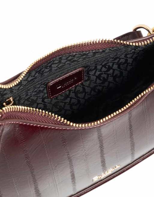 Dune London Direction shoulder bag in burgundy, 2 of 4