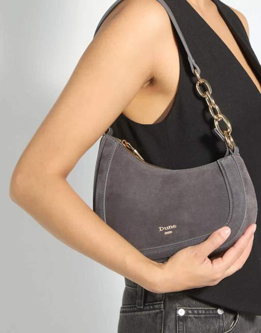 Dune London Direction shoulder bag in dark grey, 4 of 4