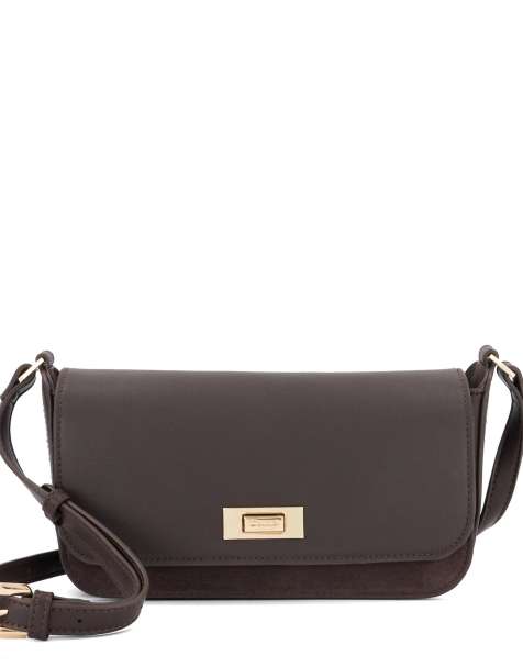 Dune London Discreet crossbody bag in dark brown - view 1