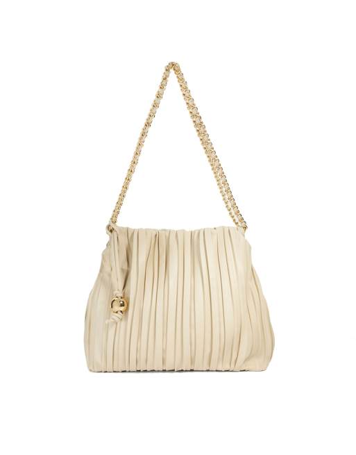 Dune London Dominic pleated bag in cream