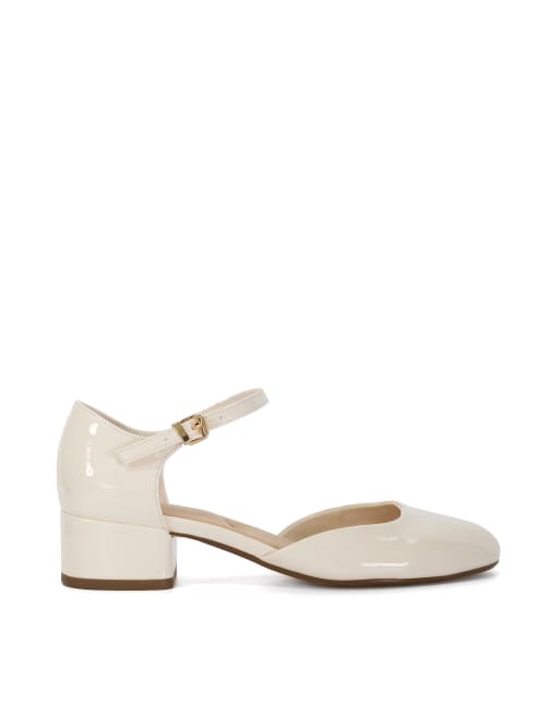 Dune London Dominos block heels in cream