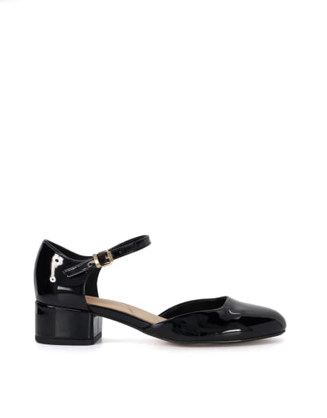 Dune London Dominos block heels shoe in black - view 1
