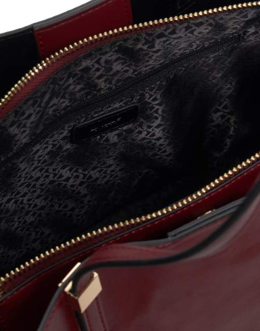 Dune London Dorry tote bag in berry, 4 of 4