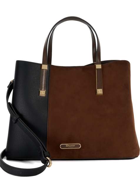 Dune London Dorry tote bag in dark brown - view 1