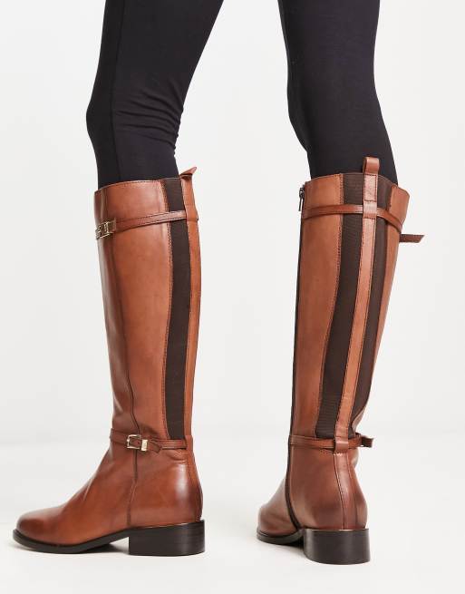 Dune brown knee outlet high boots