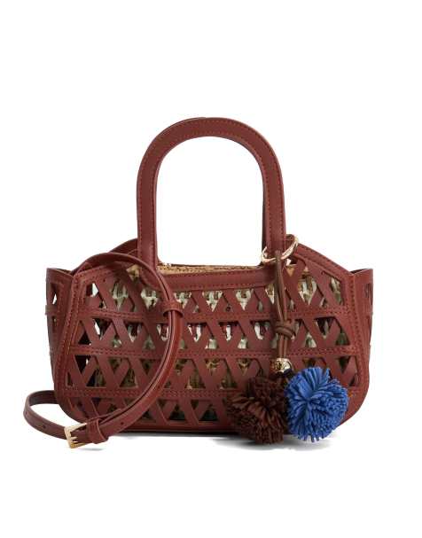 Dune London Dundee grab bag in burgundy - view 1