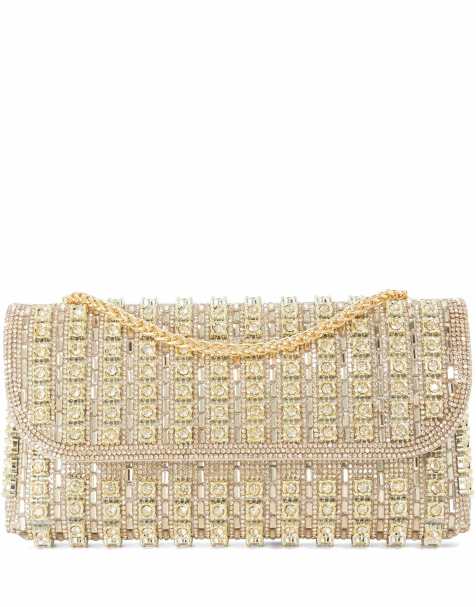 Dune London Elabourate clutch bag in gold - view 1
