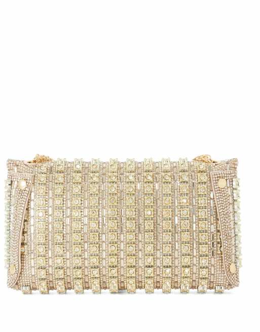 Dune London Elabourate clutch bag in gold, 3 of 4